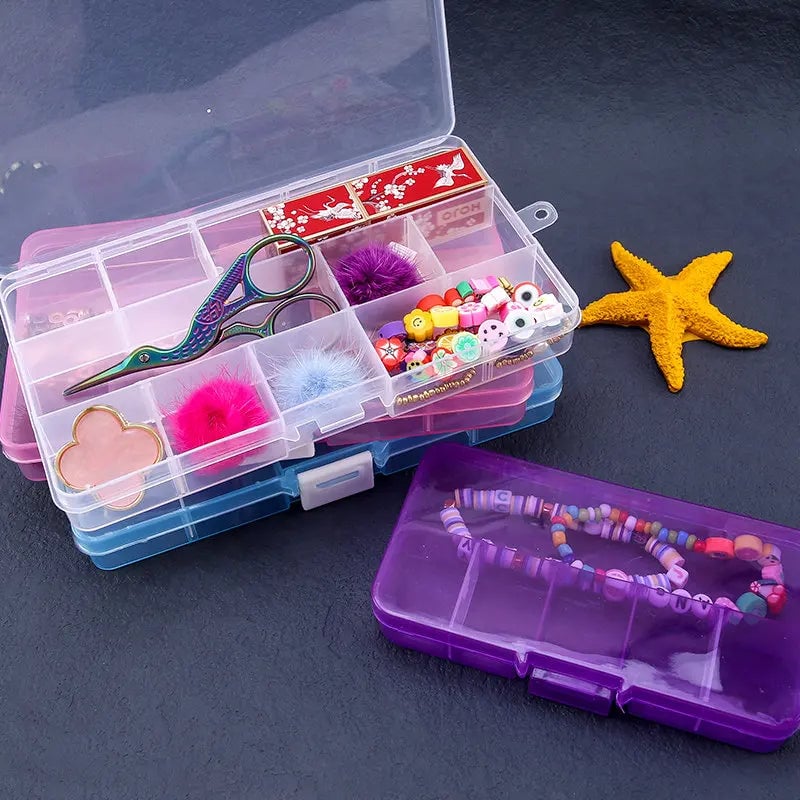 Adjustable Plastic Storage Organizer Box 10/15 Grid Jewelry Beads