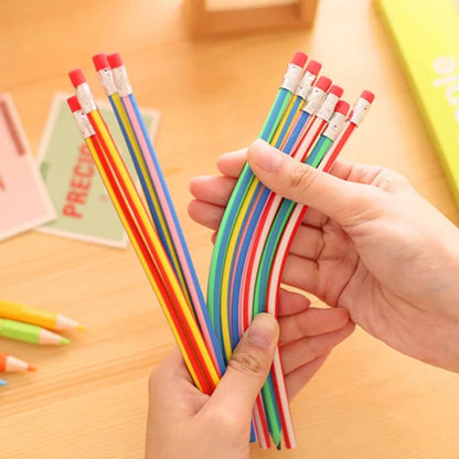 Candy Color Soft Flexible Pencils Set - 10 Pieces Standard Writing