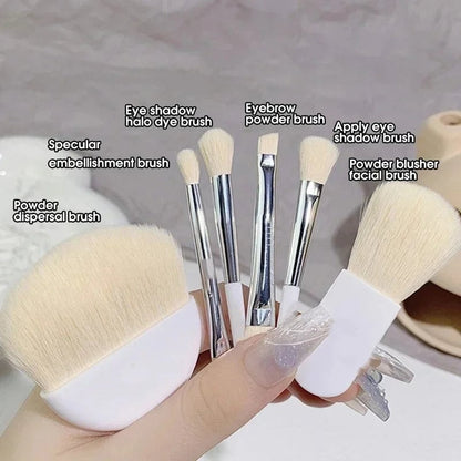 6-Piece Mini Travel Makeup Brush Set with Storage Box - Foundation