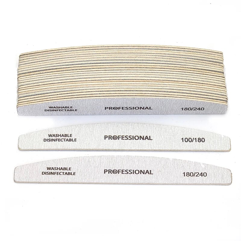 10pcs Wooden Nail Files 100/180/240 Grit Emery Board Manicure Set