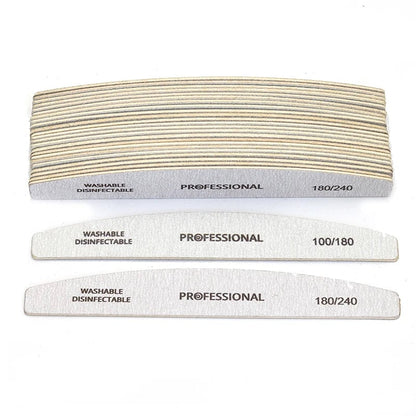 10pcs Wooden Nail Files 100/180/240 Grit Emery Board Manicure Set