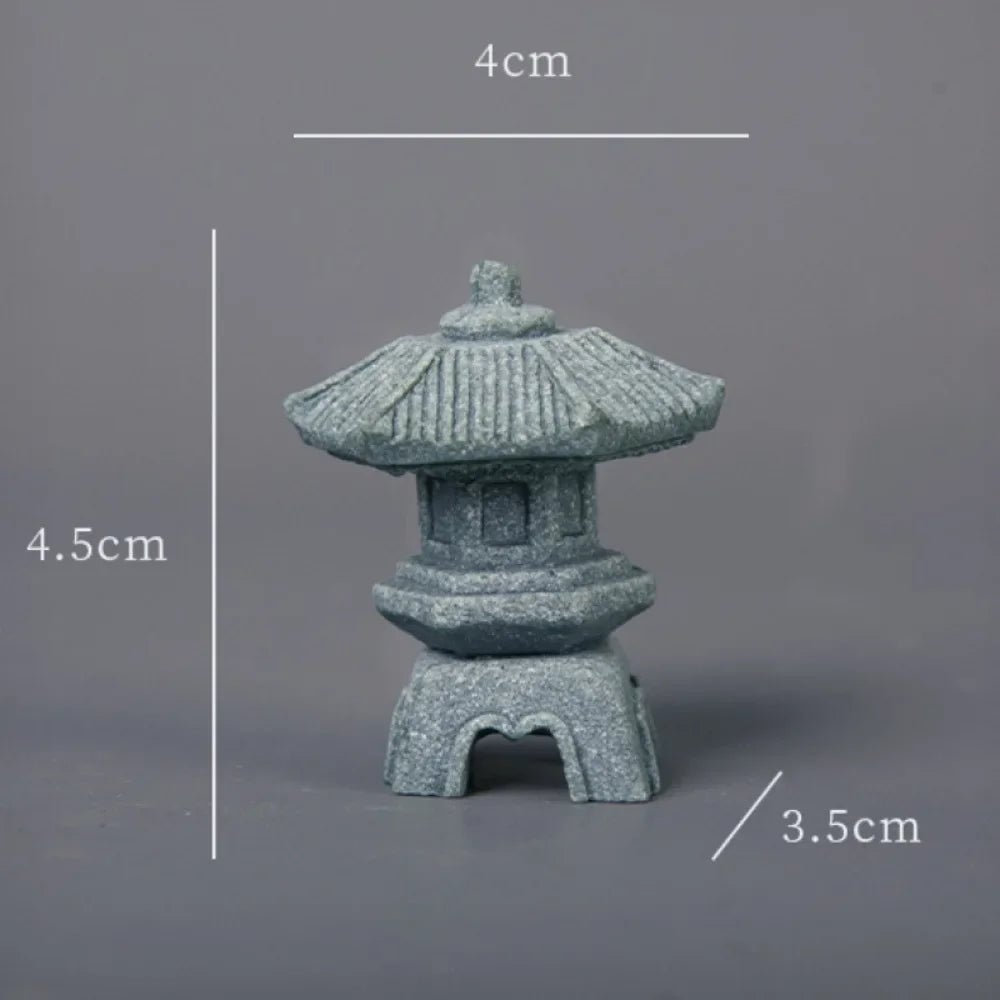 Sandstone Mini Pagoda Lantern - LED Garden Light Zen Landscape Statue