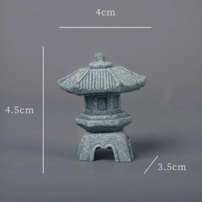 Sandstone Mini Pagoda Lantern - LED Garden Light Zen Landscape Statue