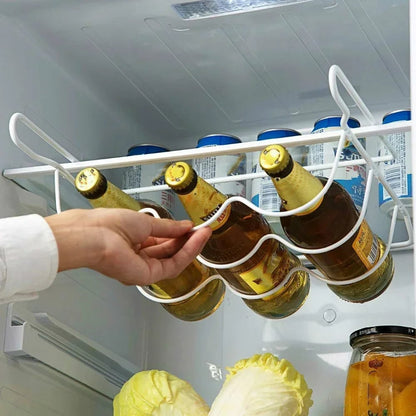 Refrigerator Organizer Rack - Beer Wine Bottle Holder Kitchen Shelf