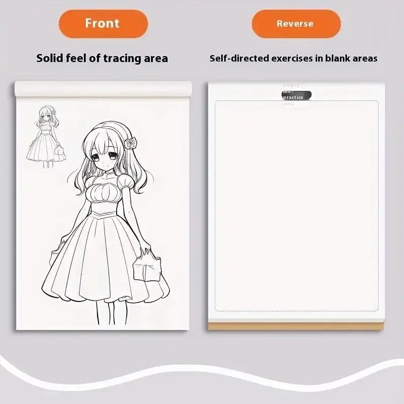 Anime Line Art Drawing Book - 48 Pages Hand-Drawn Outlines Tracing