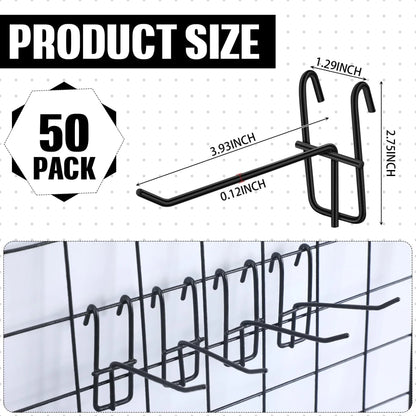 Heavy Duty Mesh Grid Display Hooks 5-50pcs Wall Mount Rack Set
