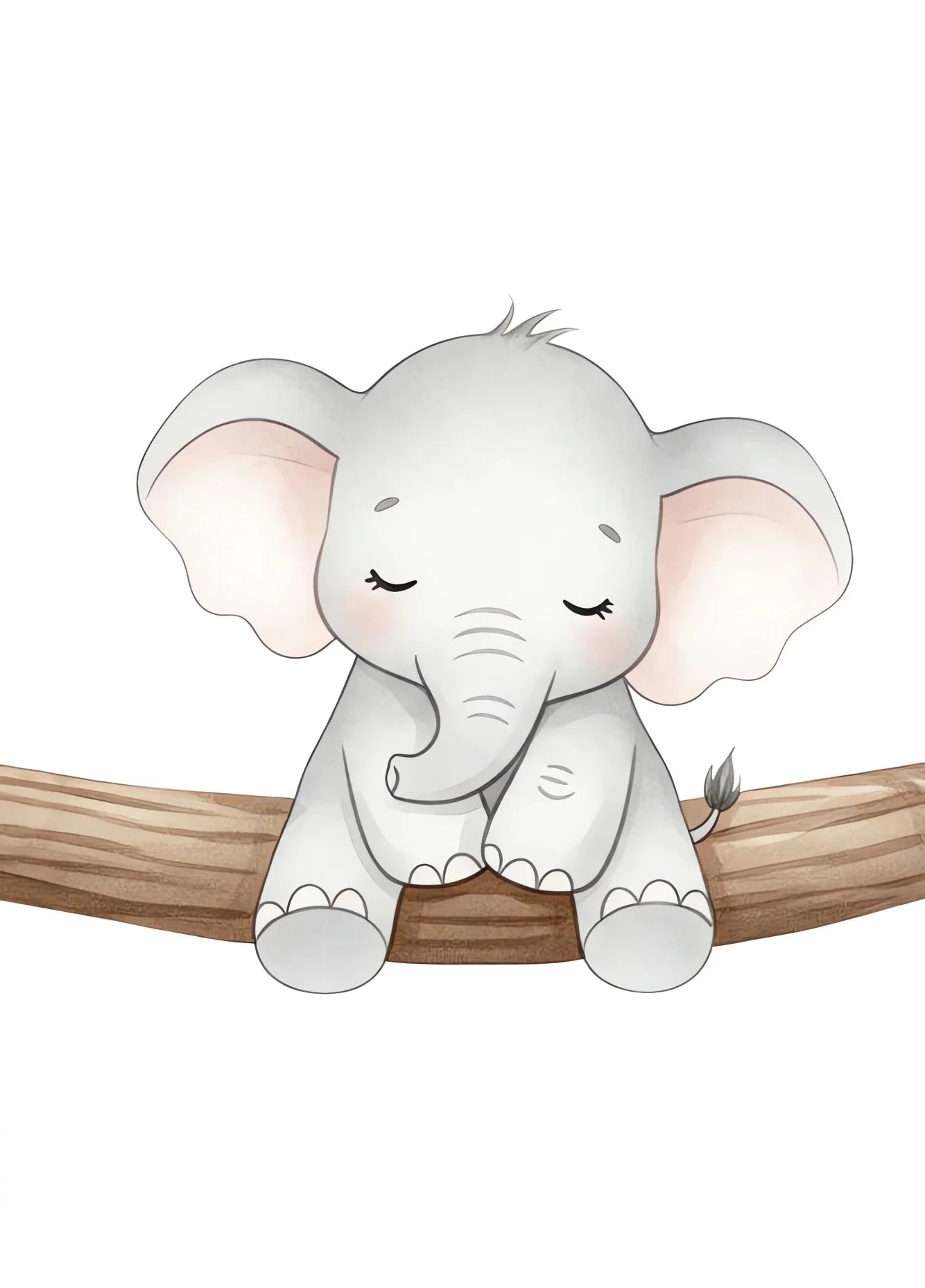 Safari Animal Canvas Wall Art - Sloth Elephant Zebra Tree Nursery Print