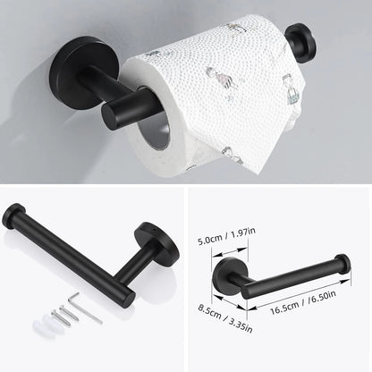 3-Piece Stainless Steel Bathroom Hardware Set - Towel Bar Ring Paper