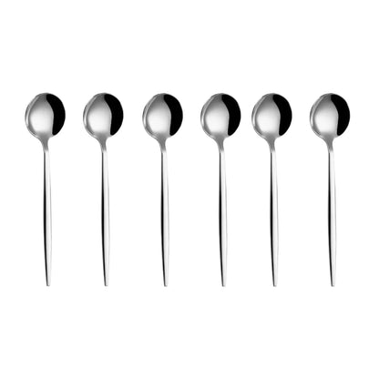 Gold Stainless Steel Coffee Spoons Set - 6 Piece Dessert Teaspoons