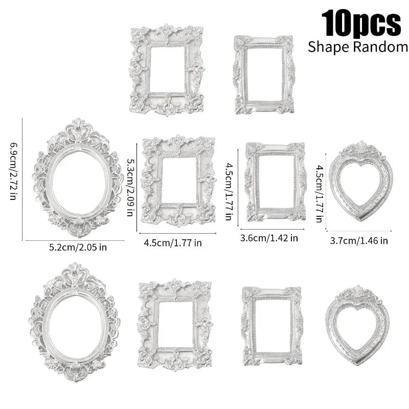 Mini Vintage Resin Picture Frames 10/30PCS Antique Silver Gold