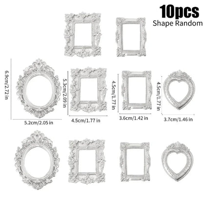 Mini Vintage Resin Picture Frames 10/30PCS Antique Silver Gold