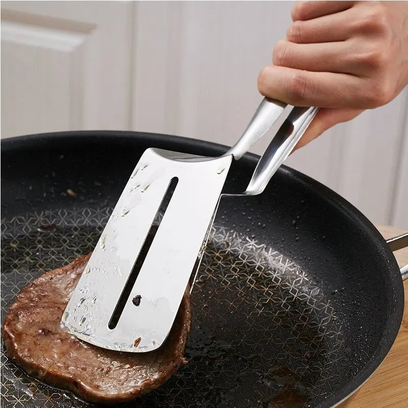 Stainless Steel Food Tongs - Steak Pancake Fish BBQ Kitchen Clip