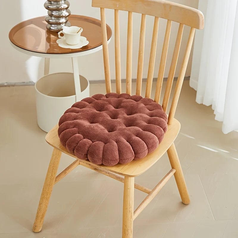 Large Biscuit Plush Cushion - Soft Cookie Shape Pillow Seat Pad