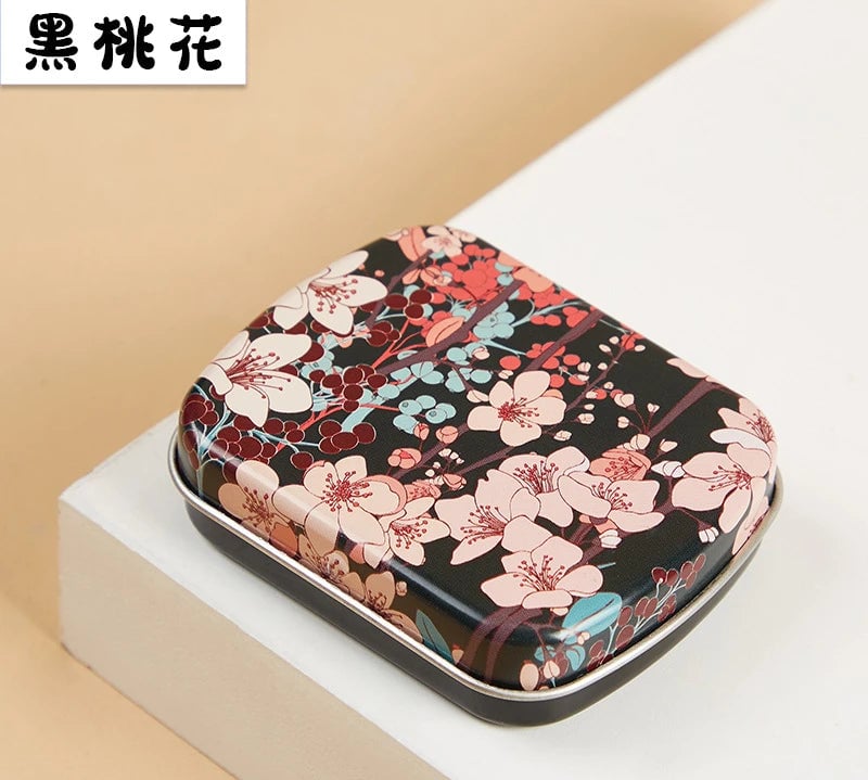Portable Mini Metal Hinged Tin Box - Small Rectangular Storage Container