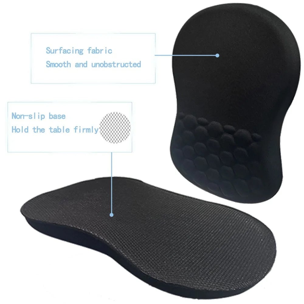 Ergonomic Memory Foam Wrist Rest Mouse Pad - Non-Slip Computer Support