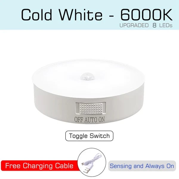 USB Rechargeable Motion Sensor LED Night Light for Kitchen Bedroom