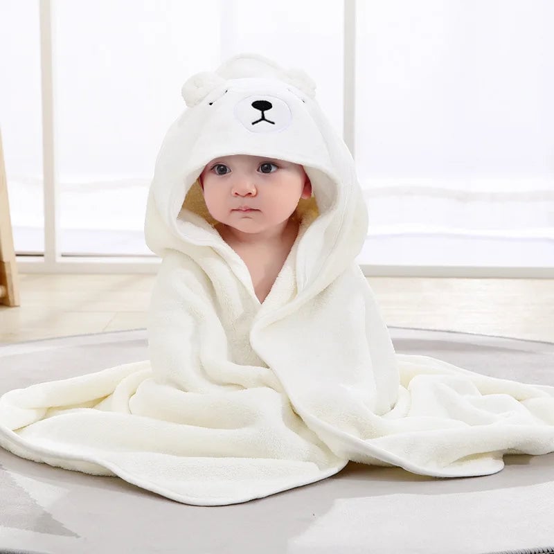 Soft Hooded Baby Bath Towel Cartoon Animal Blanket Swaddle Wrap