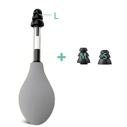 Ear Pressure Relief Suction Tool with 3 Size Silicone Earplugs