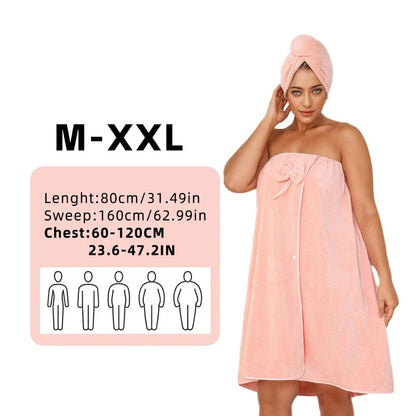 Super Absorbent Bath Towel Set with Wearable Skirt & Princess Cap