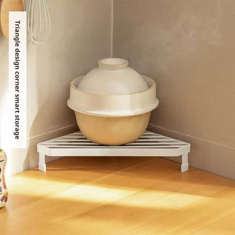 Metal Triangular Heat-Resistant Pot Rack Corner Countertop Stand