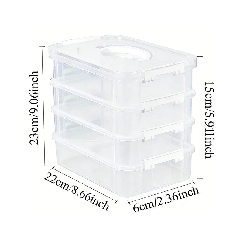 Transparent Grid Building Blocks Storage Box Stackable Drawer