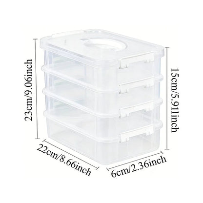 Transparent Grid Building Blocks Storage Box Stackable Drawer