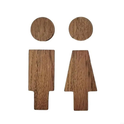 Wood Bathroom Door Signs Men Women Set Toilet Restroom Signage Home