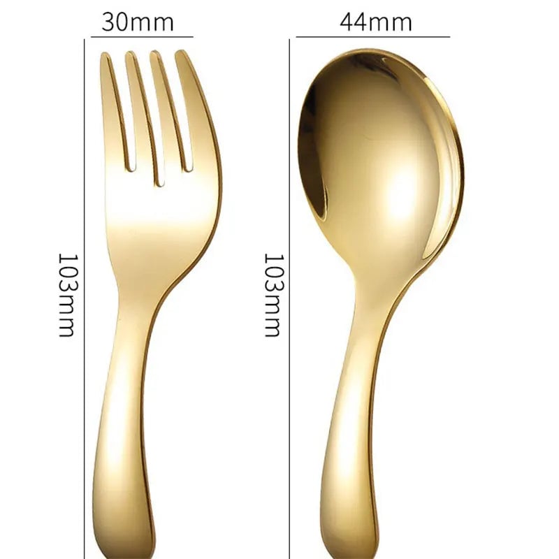 304 Stainless Steel Portable Spoon Fork Set - Outdoor Camping