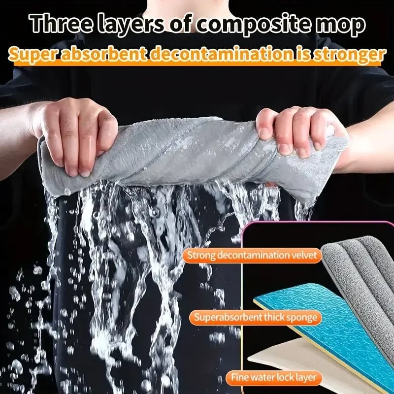 Joybos 360° Spin Mop 33cm Hand-Free Flat Barrel Bucket Set