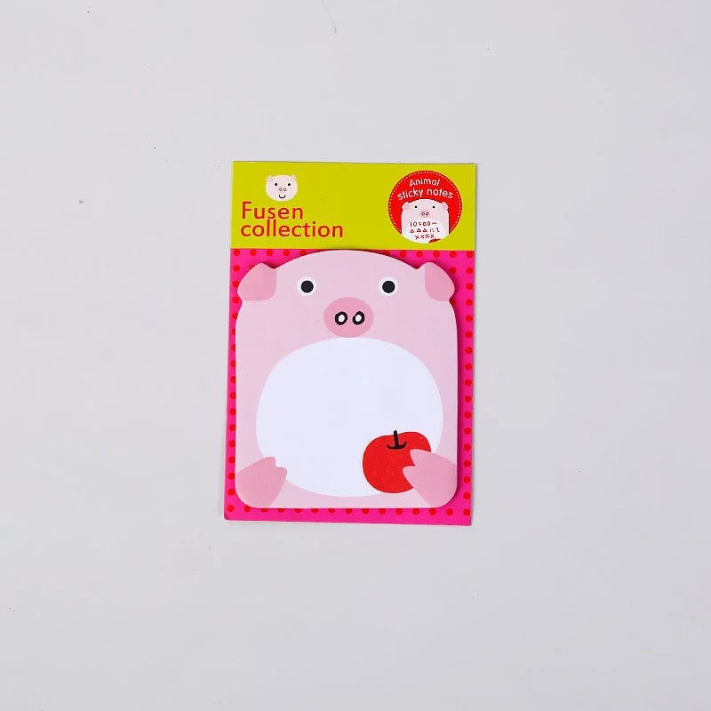 8 Piece Animal Sticky Notes Set - Panda Cat Memo Pads Stationery