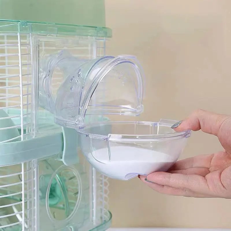 Small Pet Sand Bath House - Hamster Gerbil Mouse Toilet Bathroom Cage