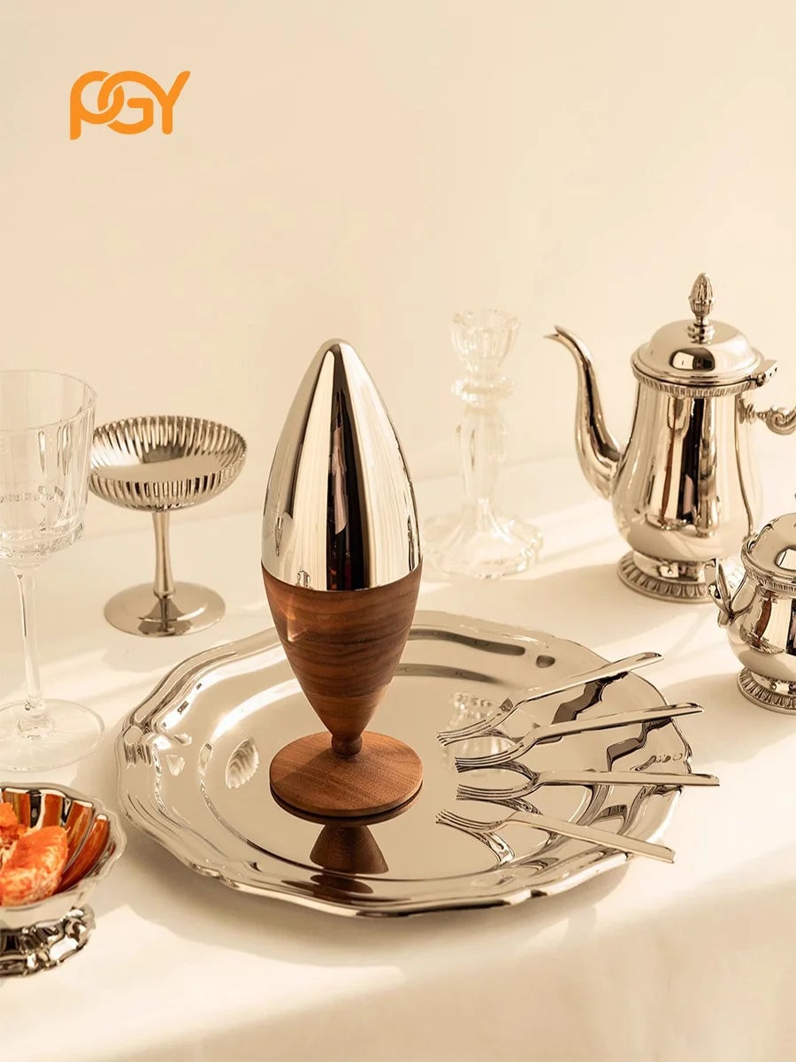 Stainless Steel Fruit Forks Set of 6 with Holder - Small Dessert