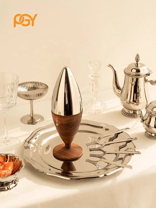 Stainless Steel Fruit Forks Set of 6 with Holder - Small Dessert