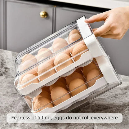 32-Compartment Drawer Style Refrigerator Egg Storage Organizer Box