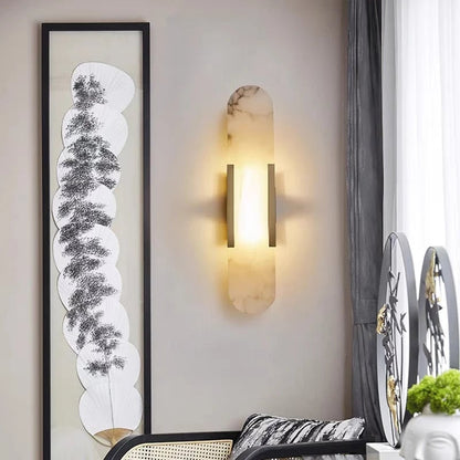 Marble Wall Mount Bedside Lamp - Modern Bedroom Living Room Light