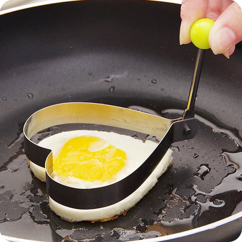 5Pcs Stainless Steel Egg Rings with Handles - Non-stick Pancake Mold