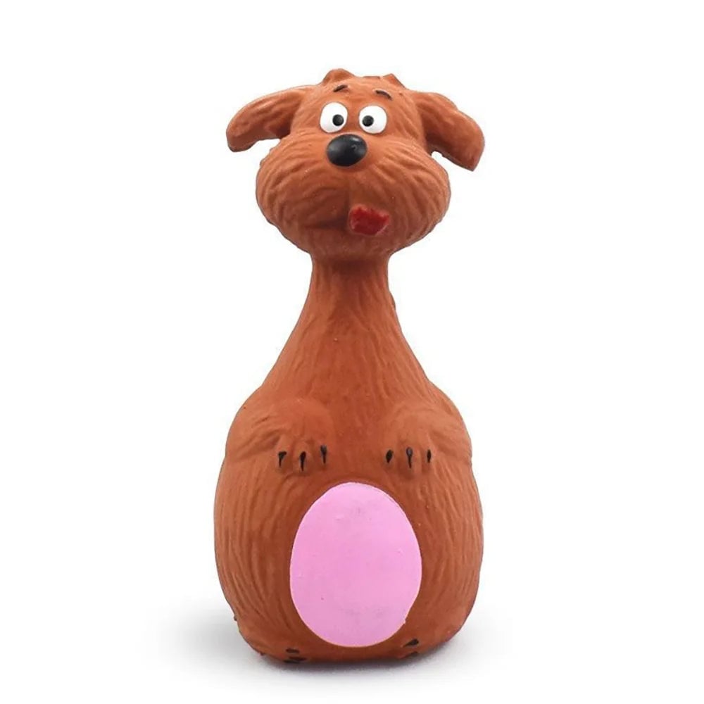 Rubber Teddy Bear Dog Chew Toy - Teeth Cleaning Voice Squeaker