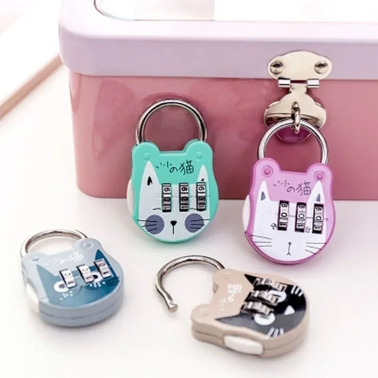 3-Digit TSA Cat Design Mini Combination Luggage Padlock Security