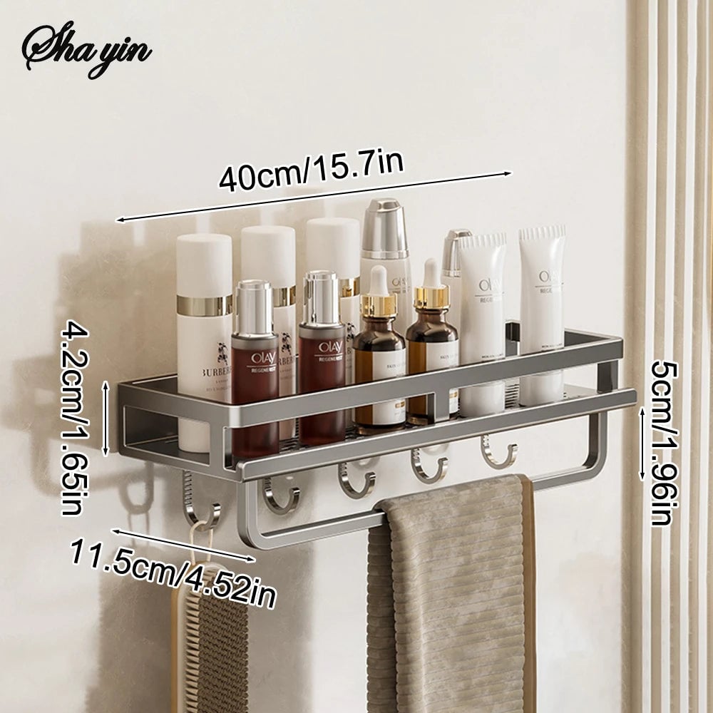 No-Drill Wall Mount Toilet Storage Rack - Bathroom Organizer