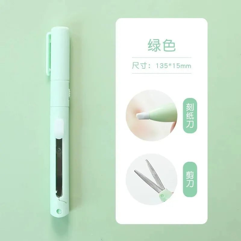 Multi-Function Folding Scissors Mini Engraving Knife Paper Trimmer