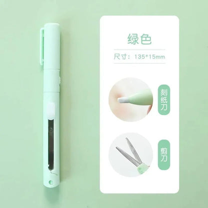 Multi-Function Folding Scissors Mini Engraving Knife Paper Trimmer