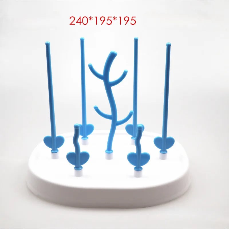 Tree Shape Baby Bottle Drying Rack with Pacifier Holder Storage