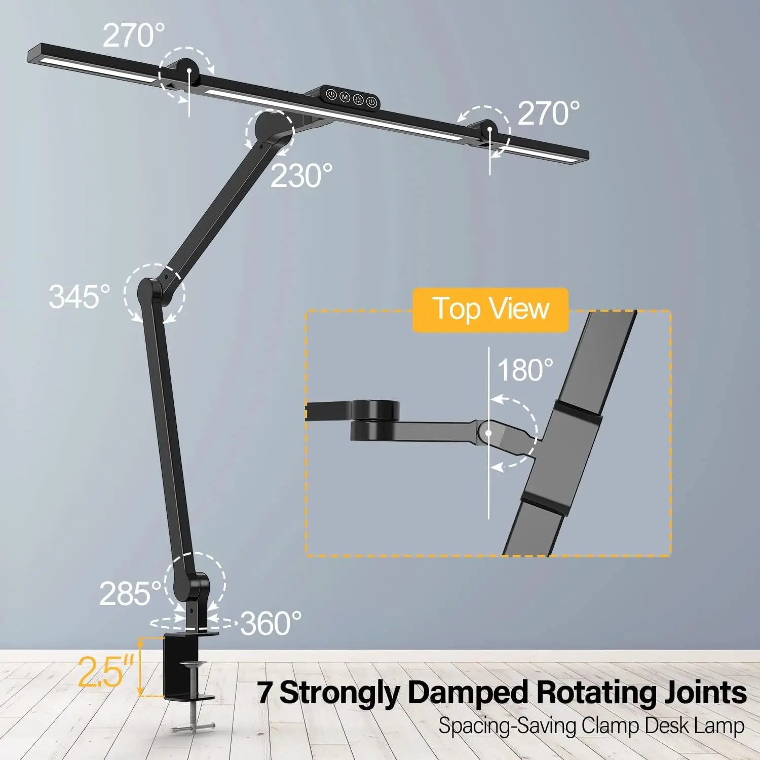 24W LED Desk Lamp with Clamp - Ultra Bright Architect Table Lamp