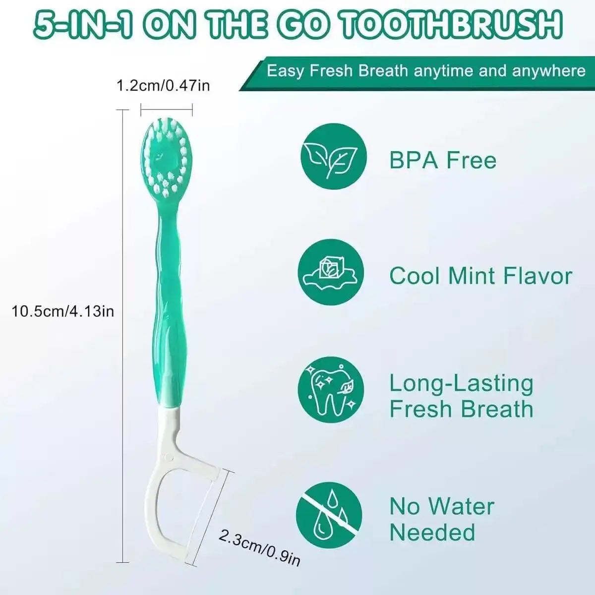 3-in-1 Portable Travel Toothbrush Set with Bursting Beads & Floss