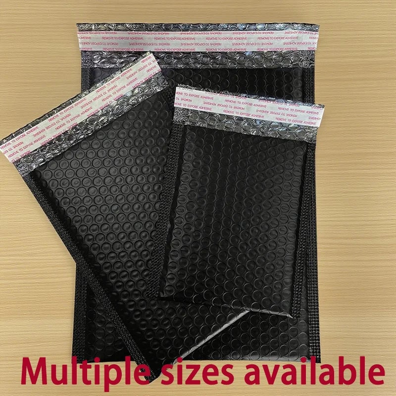Black Bubble Envelope Bags Self-Sealing Multiple Sizes Shipping