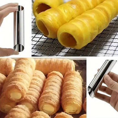 5pc Stainless Steel Cone Mold Set - Croissant Pancake Tube Baking