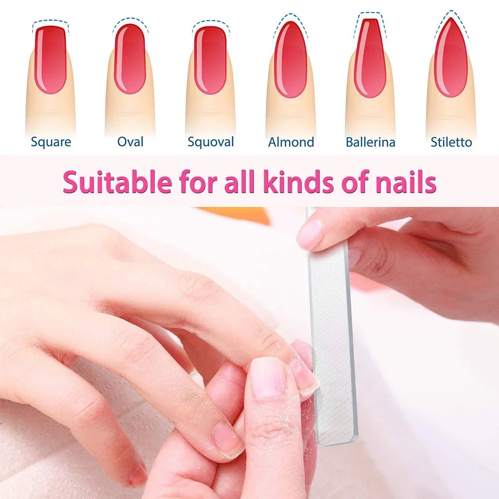 8PCS Nano Glass Crystal Nail Files Polish Care Tool Kit Professional