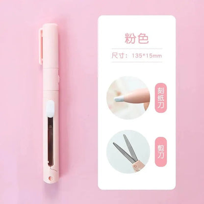 Multi-Function Folding Scissors Mini Engraving Knife Paper Trimmer