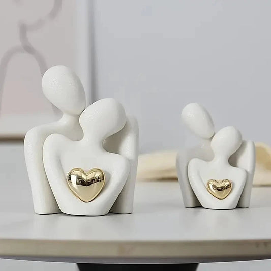 Romantic Love Embrace Couple Statue Ornament Bedroom Decor Valentine Gift