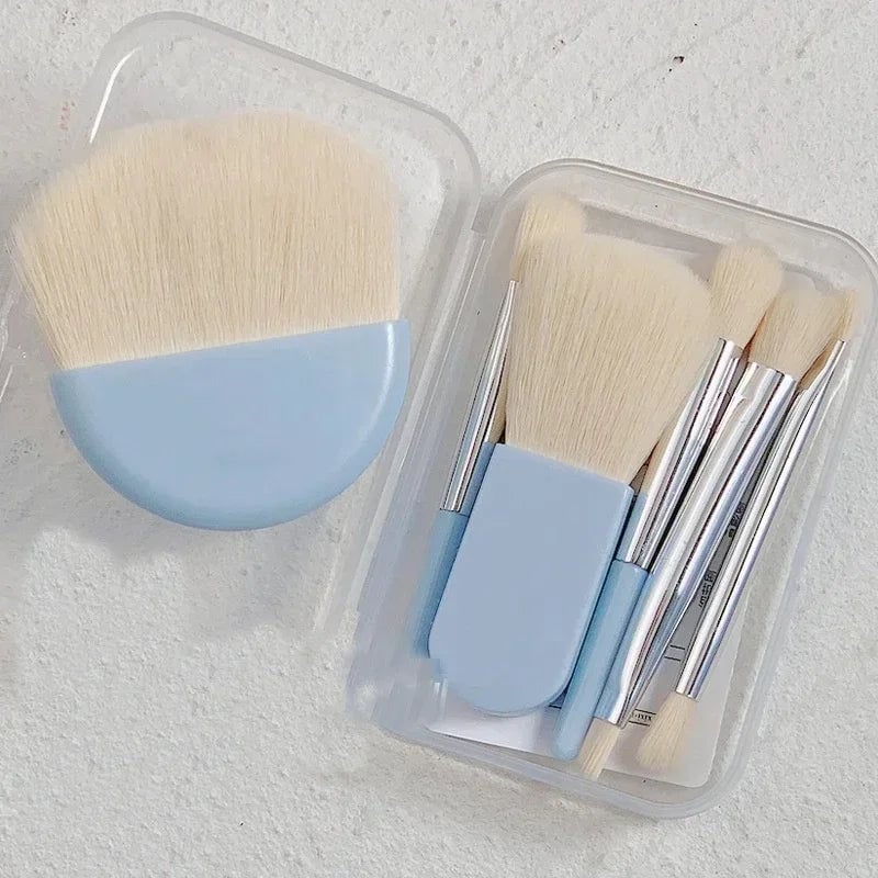 6-Piece Mini Travel Makeup Brush Set with Storage Box - Foundation
